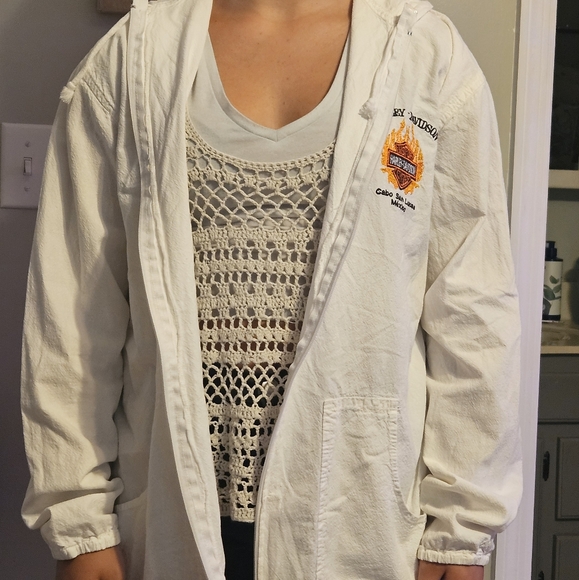 Harley Davidson lightweight zipup jacket with embroidered front and back logo - Picture 2 of 3